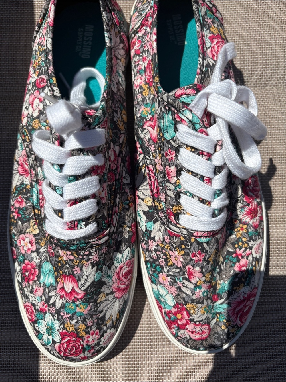 Mossimo Supply Co. Floral Canvas Sneakers in Pink & Teal in Size 10
